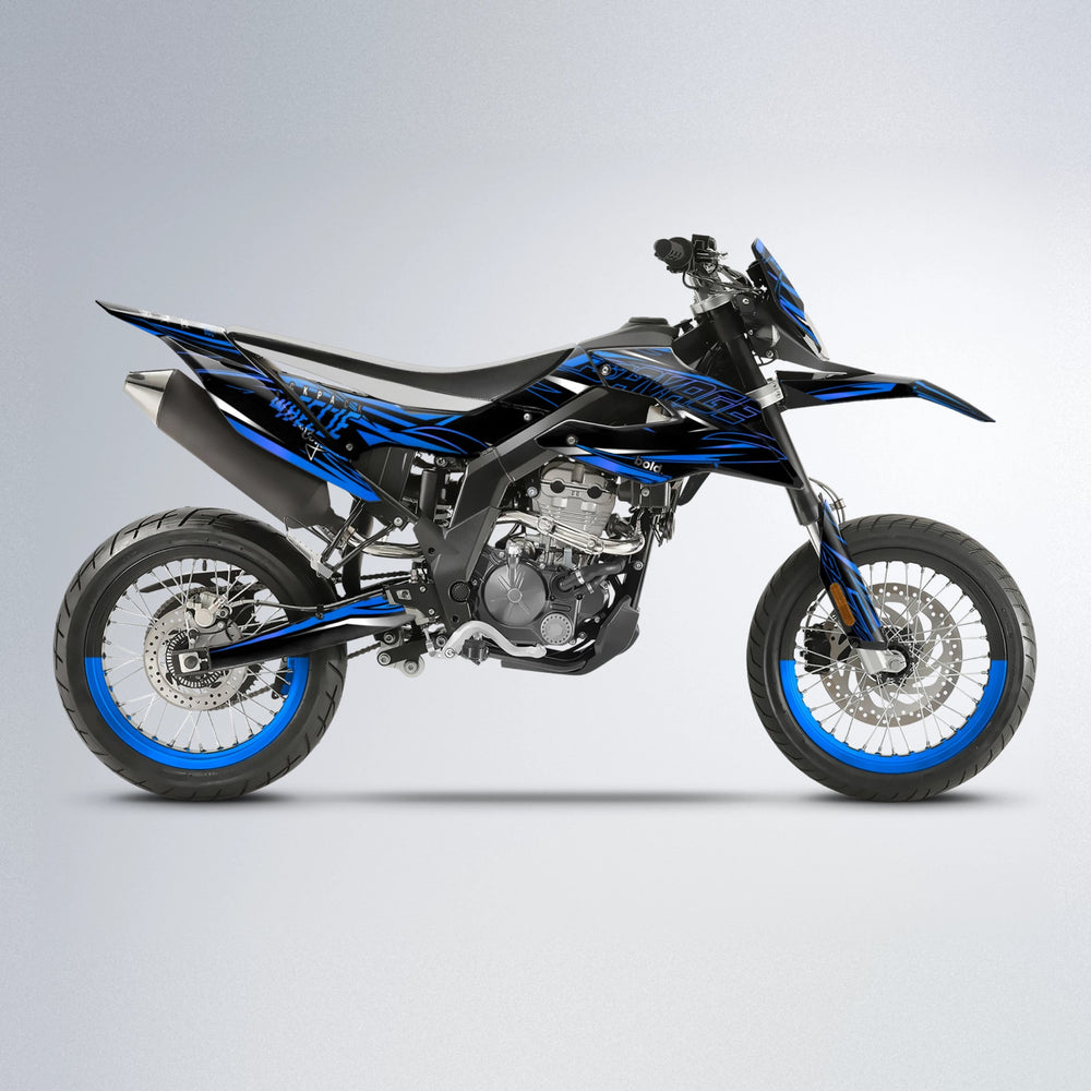 PRESENCE Aprilia SX 125 supermoto graphics kit in Blue