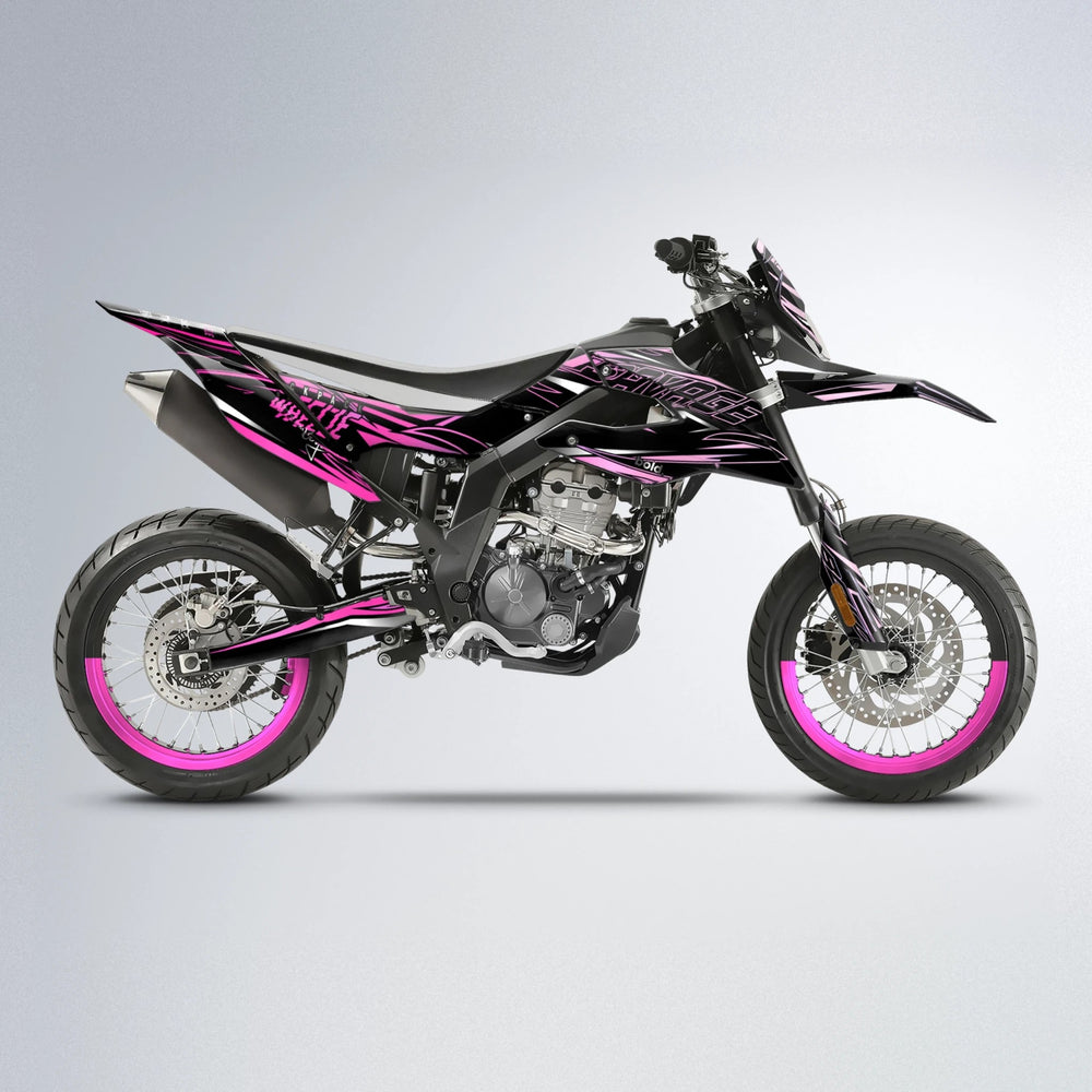 PRESENCE Aprilia SX 125 supermoto graphics kit in Flamingo
