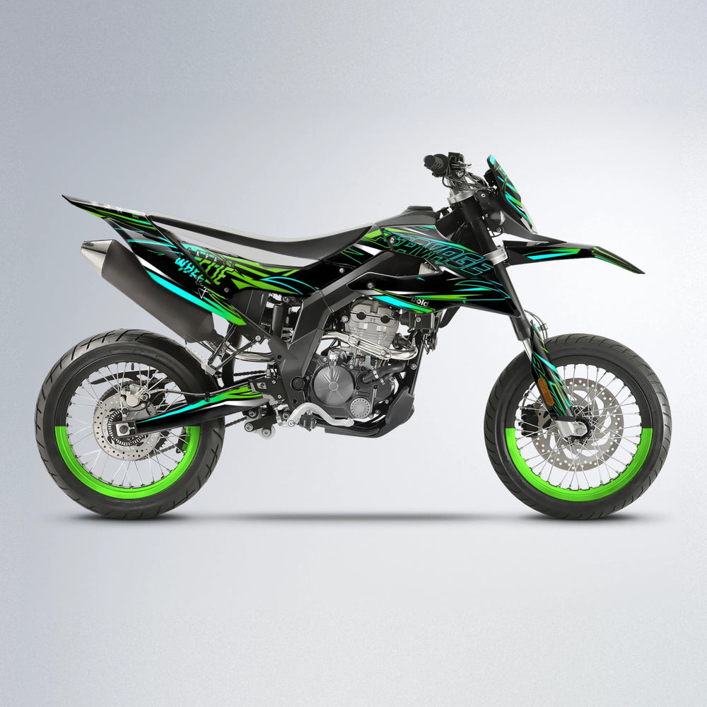 PRESENCE Aprilia SX 125 supermoto graphics kit in Green