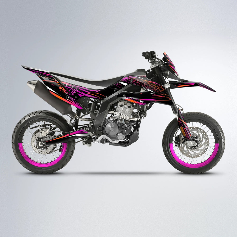 PRESENCE Aprilia SX 125 supermoto graphics kit in Pink