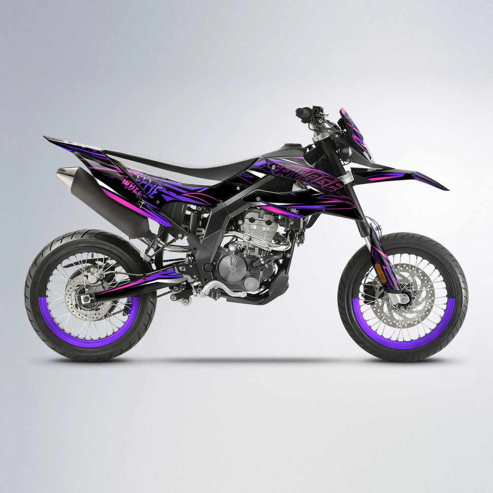 PRESENCE Aprilia SX 125 supermoto graphics kit in Purple