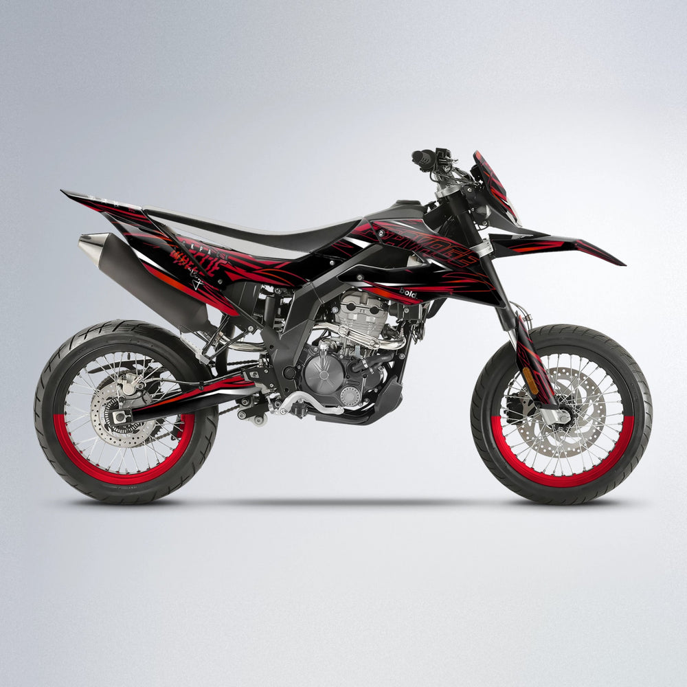 PRESENCE Aprilia SX 125 supermoto graphics kit in Red