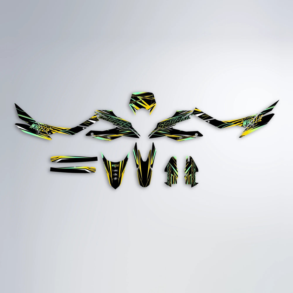 PRESENCE Aprilia SX 125 graphics kit parts layout in Yellow