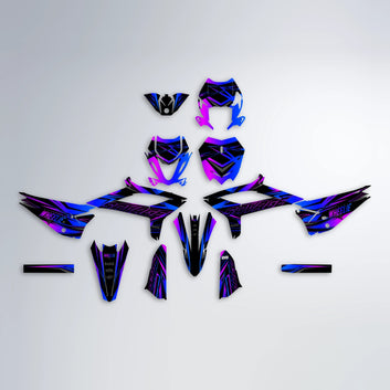 PRESENCE Beta graphics kit parts layout in Blue
