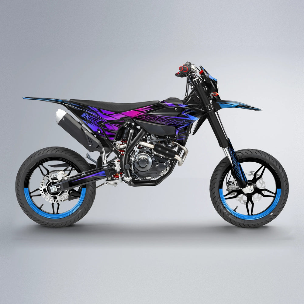 PRESENCE Beta supermoto graphics kit in Blue Purple Fade