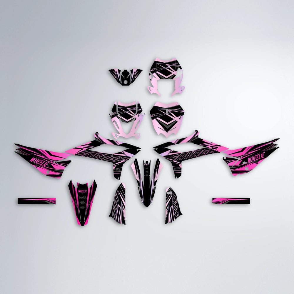 PRESENCE Beta graphics kit parts layout in Flamingo