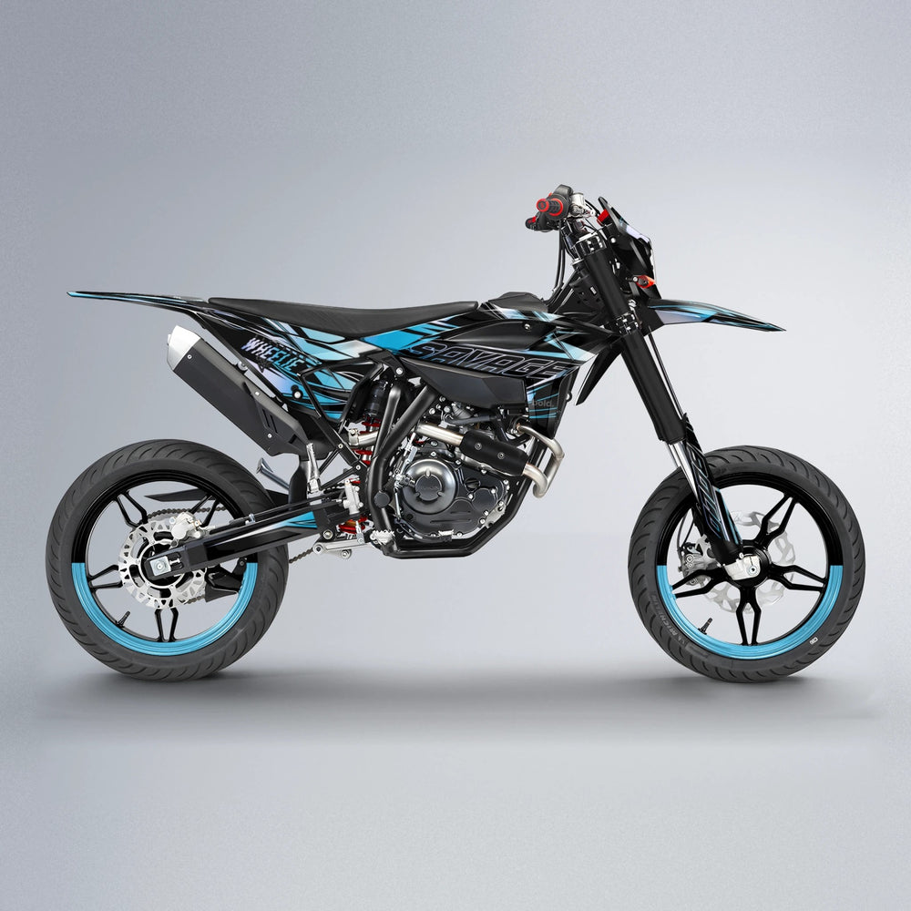 PRESENCE Beta supermoto graphics kit in Light Blue & White