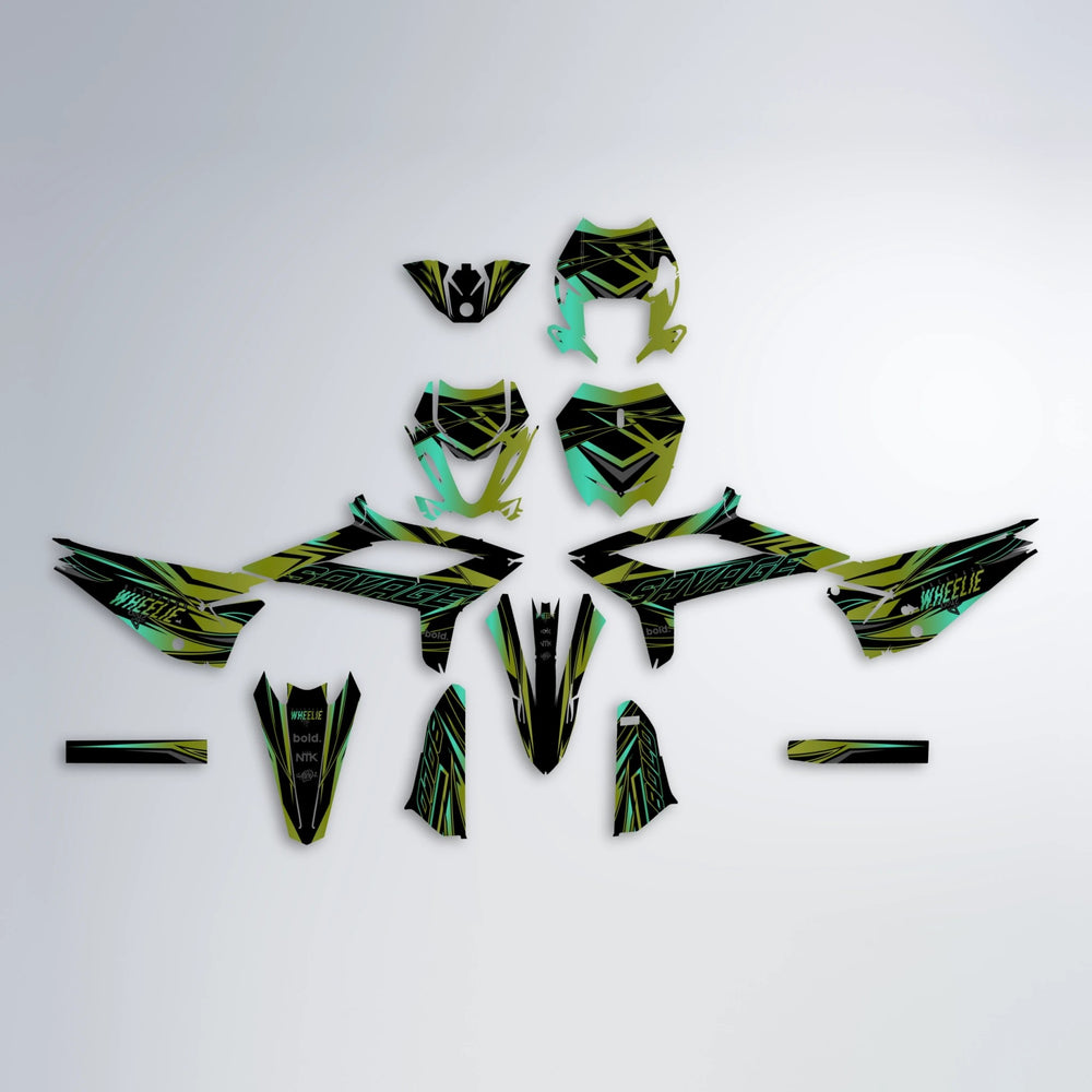 PRESENCE Beta graphics kit parts layout in Olive