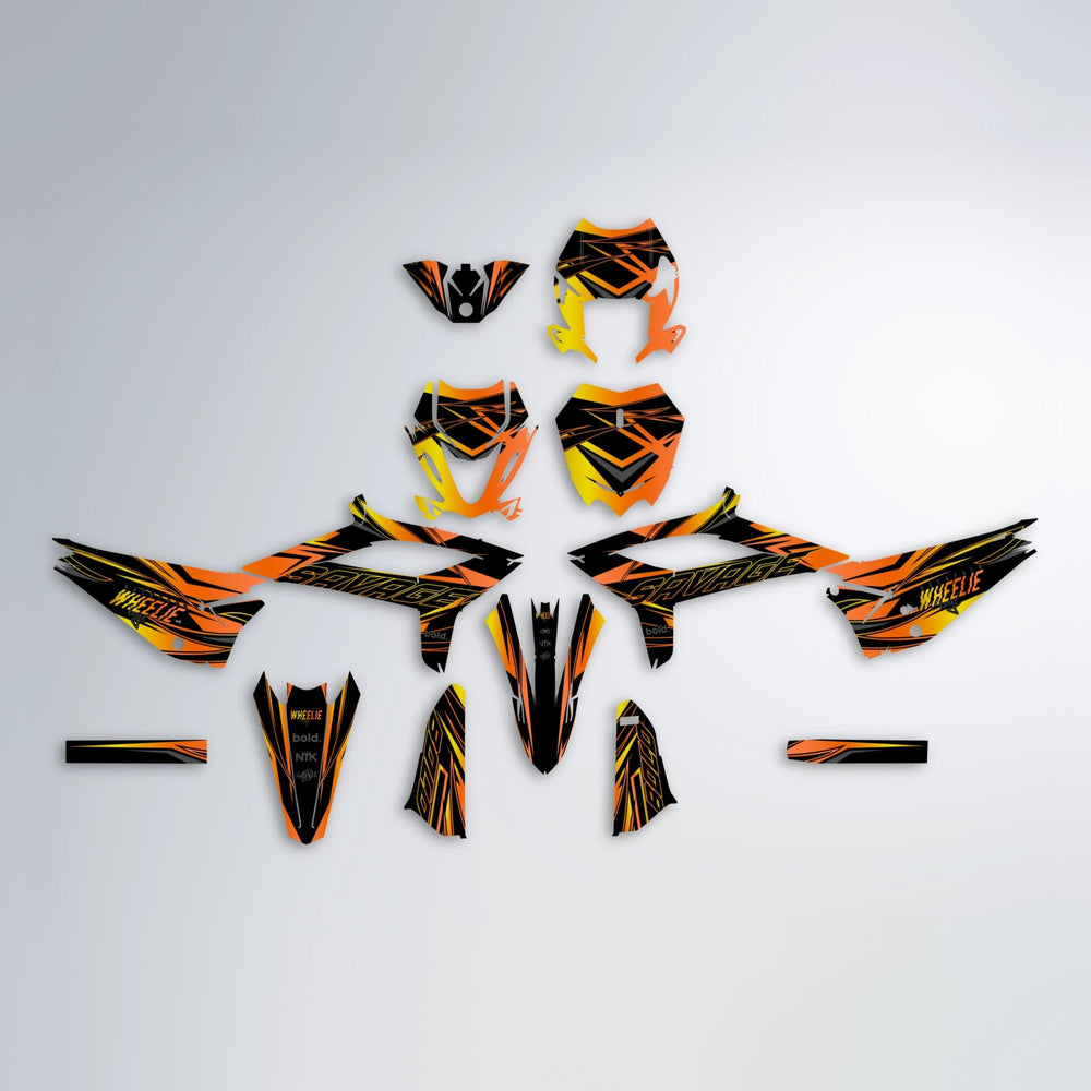 PRESENCE Beta graphics kit parts layout in Orange
