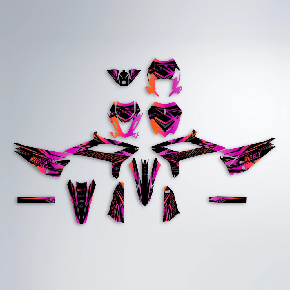 PRESENCE Beta graphics kit parts layout in Pink