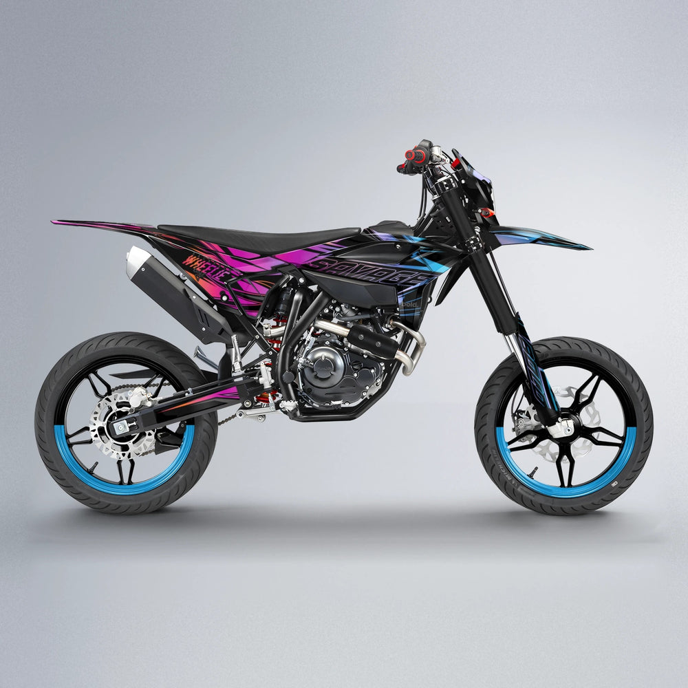 PRESENCE Beta supermoto graphics kit in Pink & Light Blue