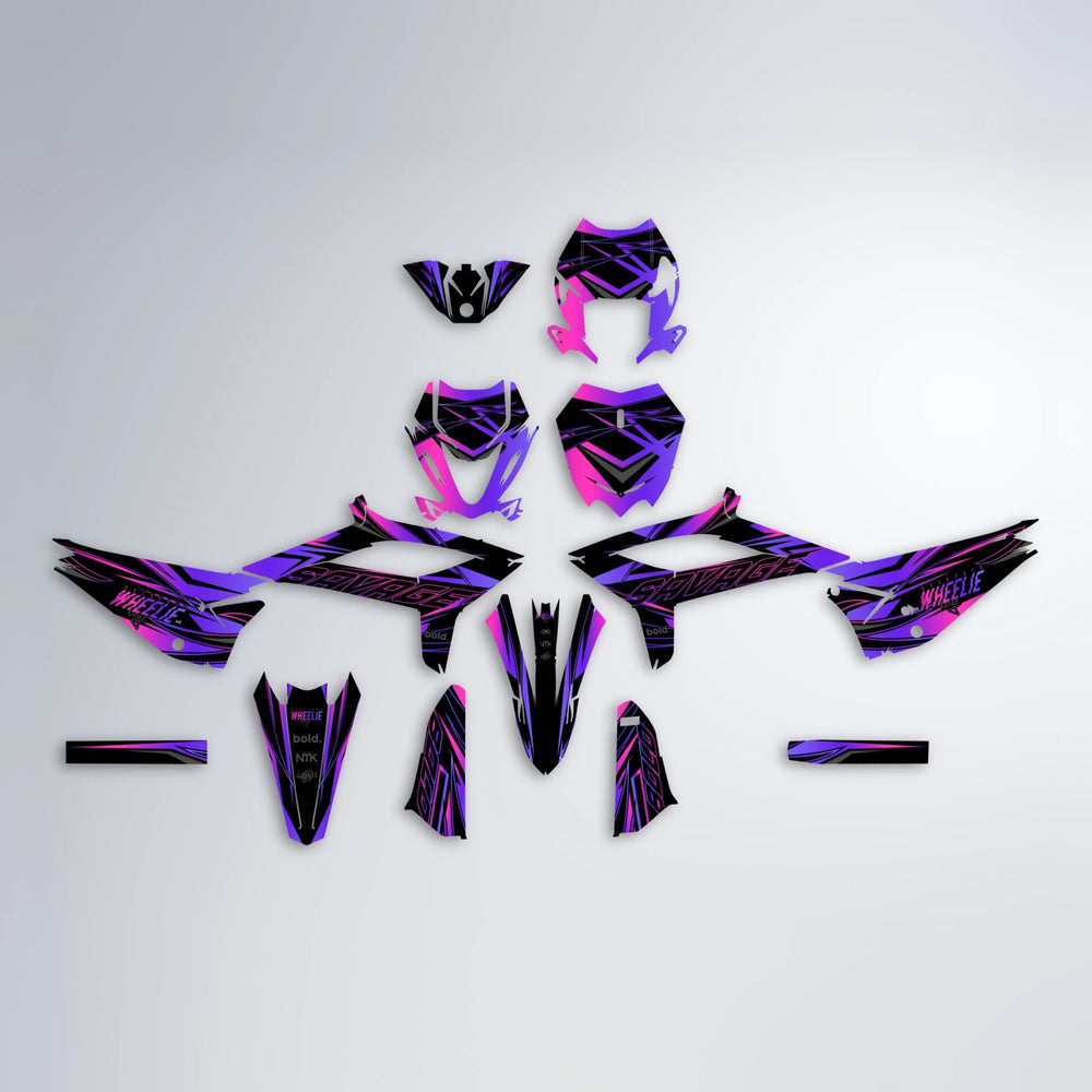 PRESENCE Beta graphics kit parts layout in Purple