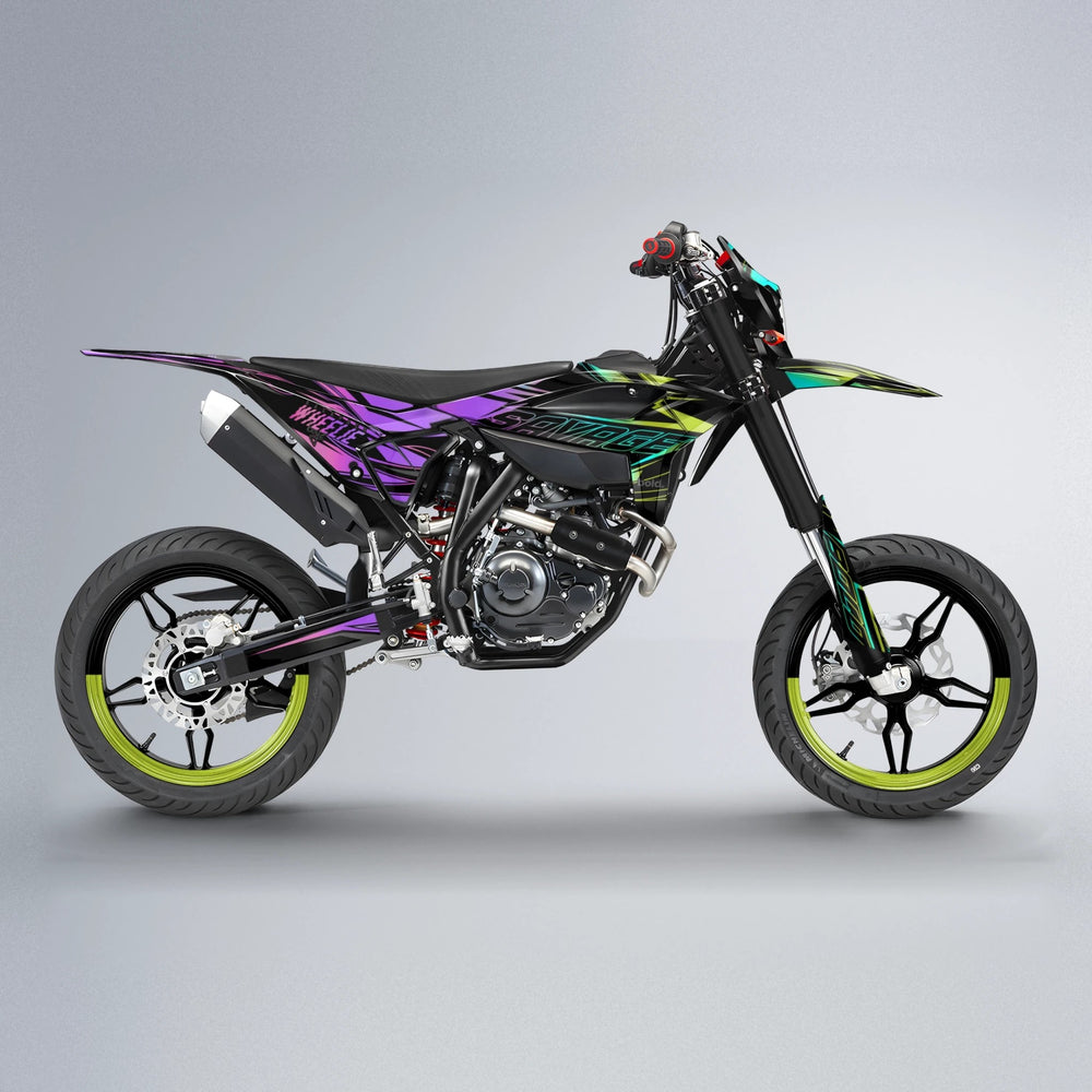 PRESENCE Beta supermoto graphics kit in Purple & Yellow