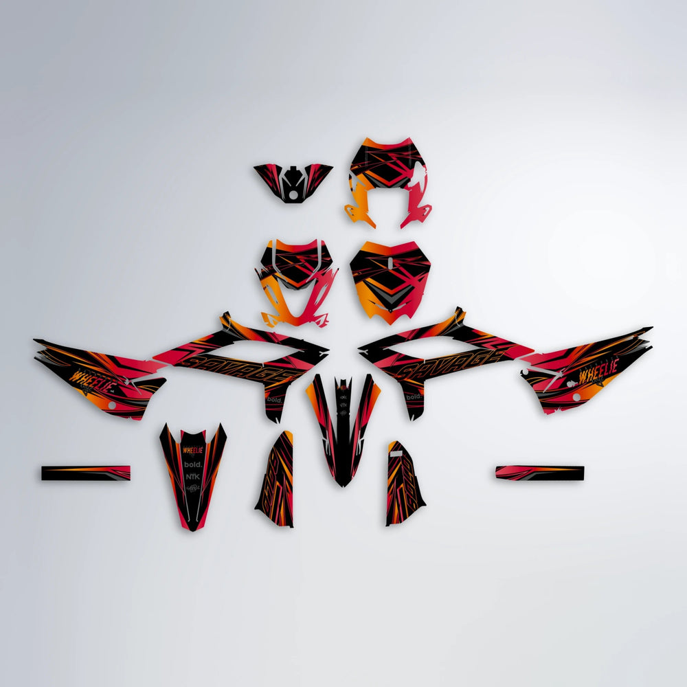 PRESENCE Beta graphics kit parts layout in Red