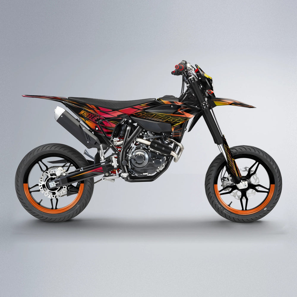 PRESENCE Beta supermoto graphics kit in Red & Orange