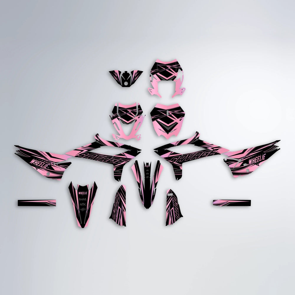 PRESENCE Beta graphics kit parts layout in Sakura Pink