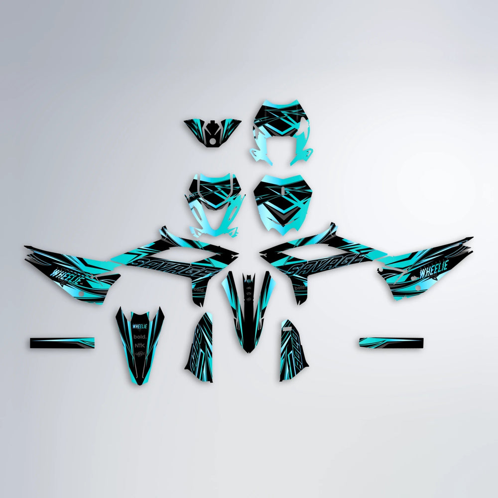PRESENCE Beta graphics kit parts layout in Teal