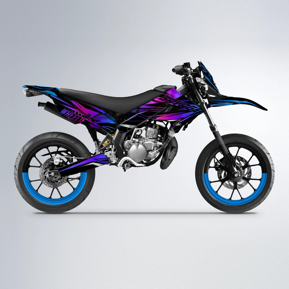 PRESENCE Derbi Senda supermoto graphics kit in Blue Purple Fade