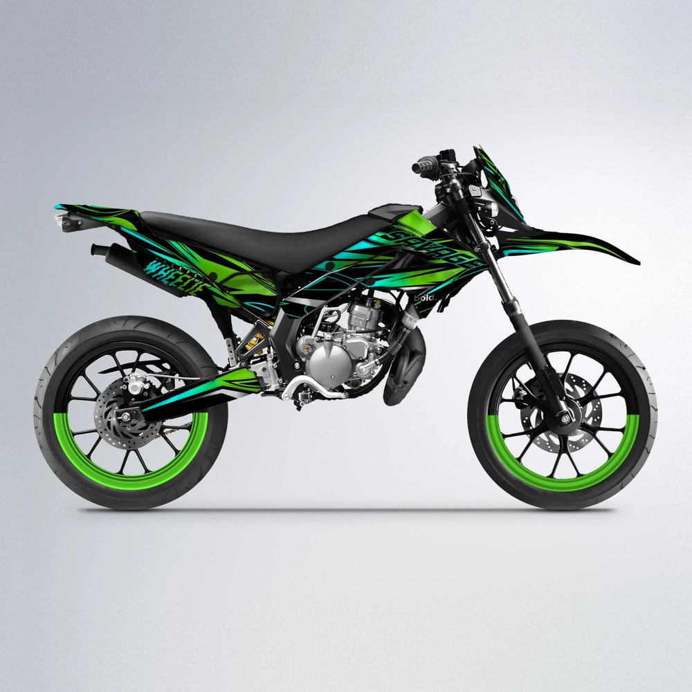 PRESENCE Derbi Senda supermoto graphics kit in Green