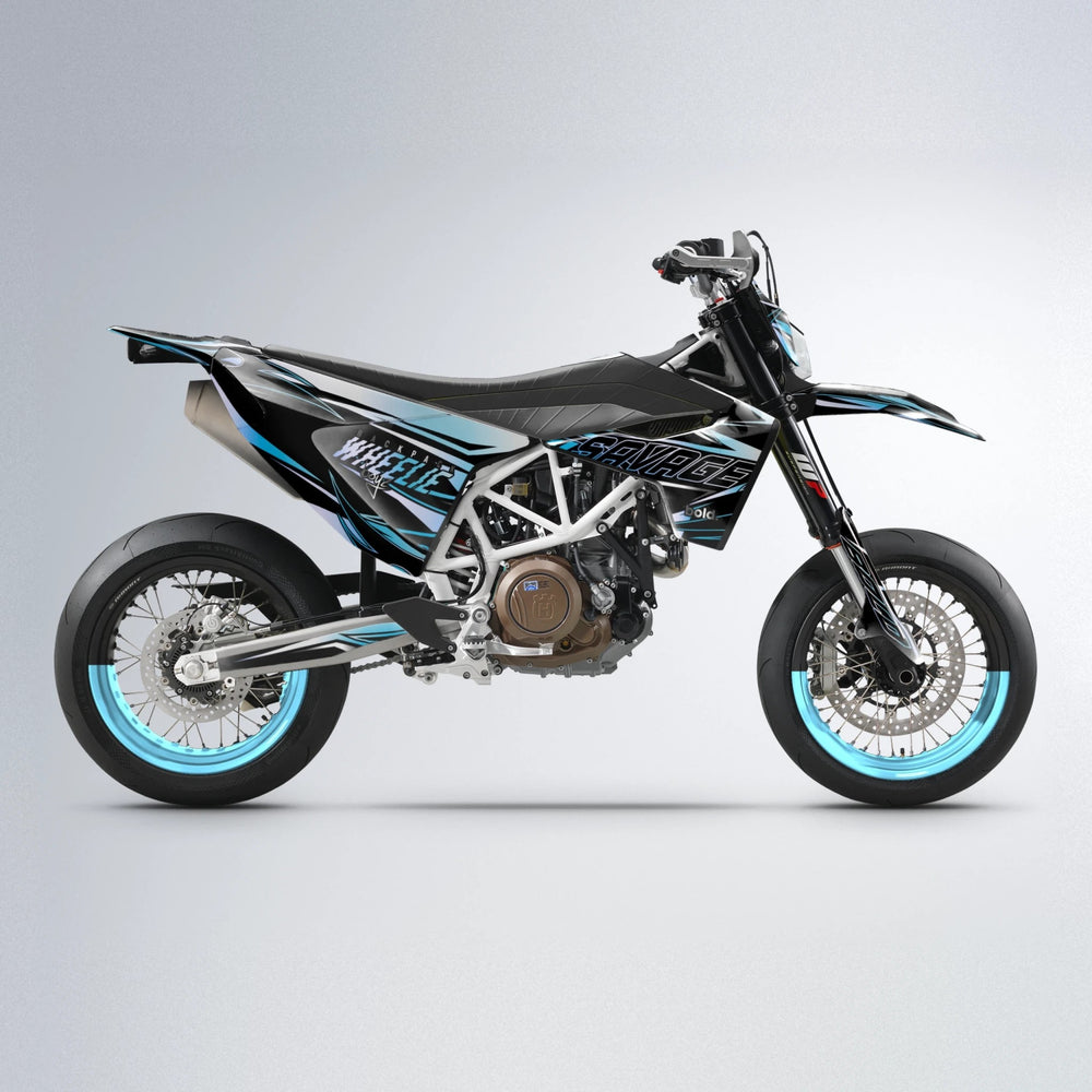 PRESENCE Husqvarna 701 supermoto graphics kit in Light Blue & White