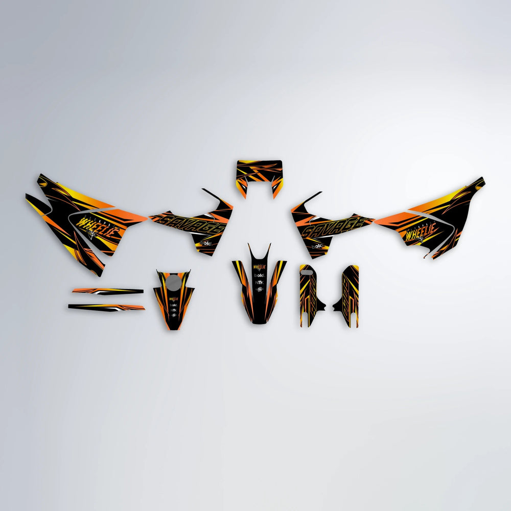 PRESENCE Husqvarna 701 graphics kit parts layout in Orange