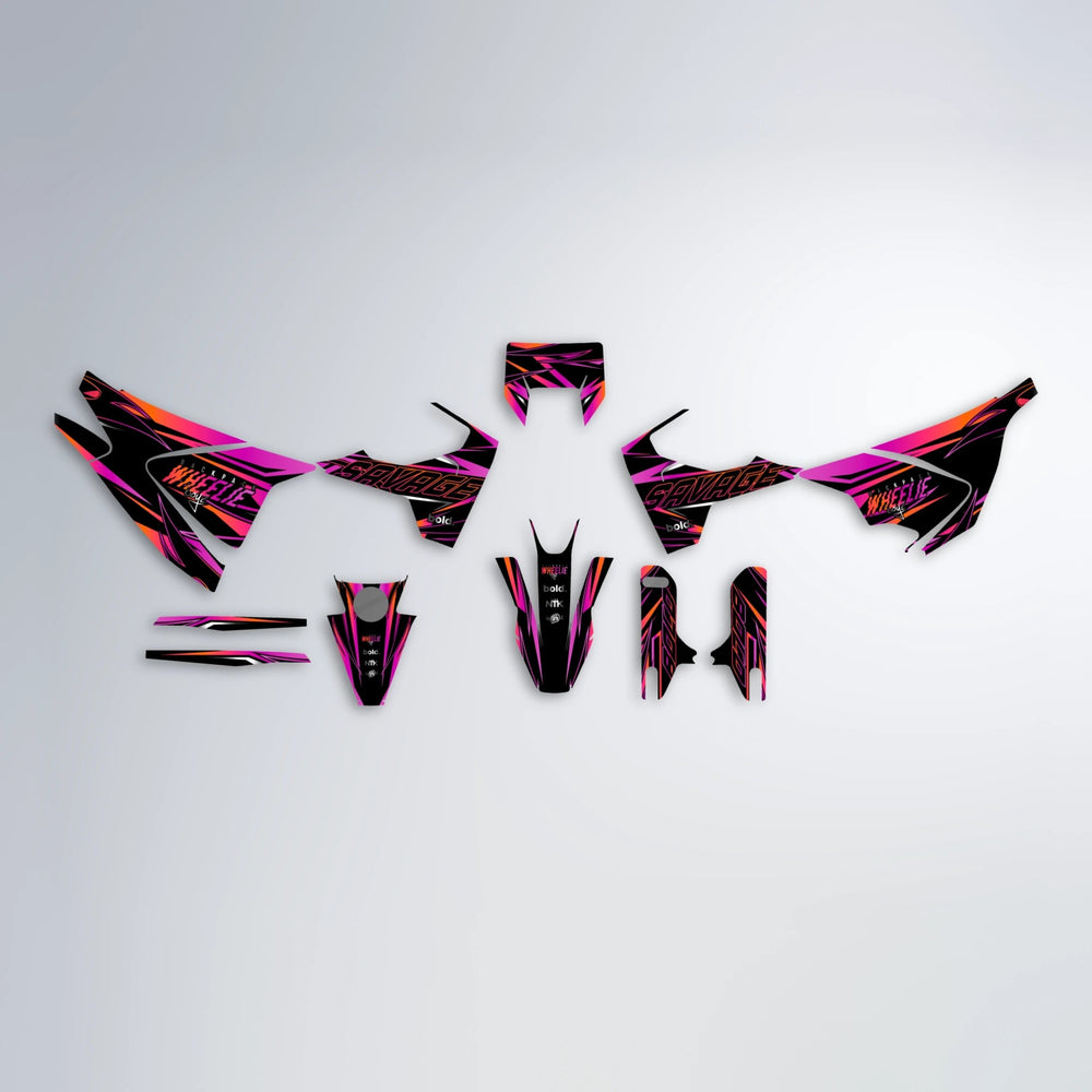 PRESENCE Husqvarna 701 graphics kit parts layout in Pink