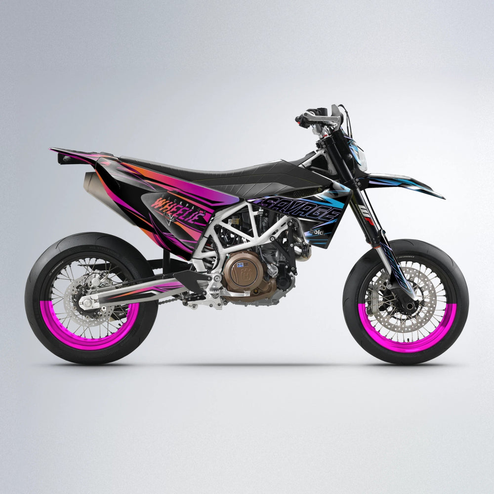 PRESENCE Husqvarna 701 supermoto graphics kit in Pink & Light Blue