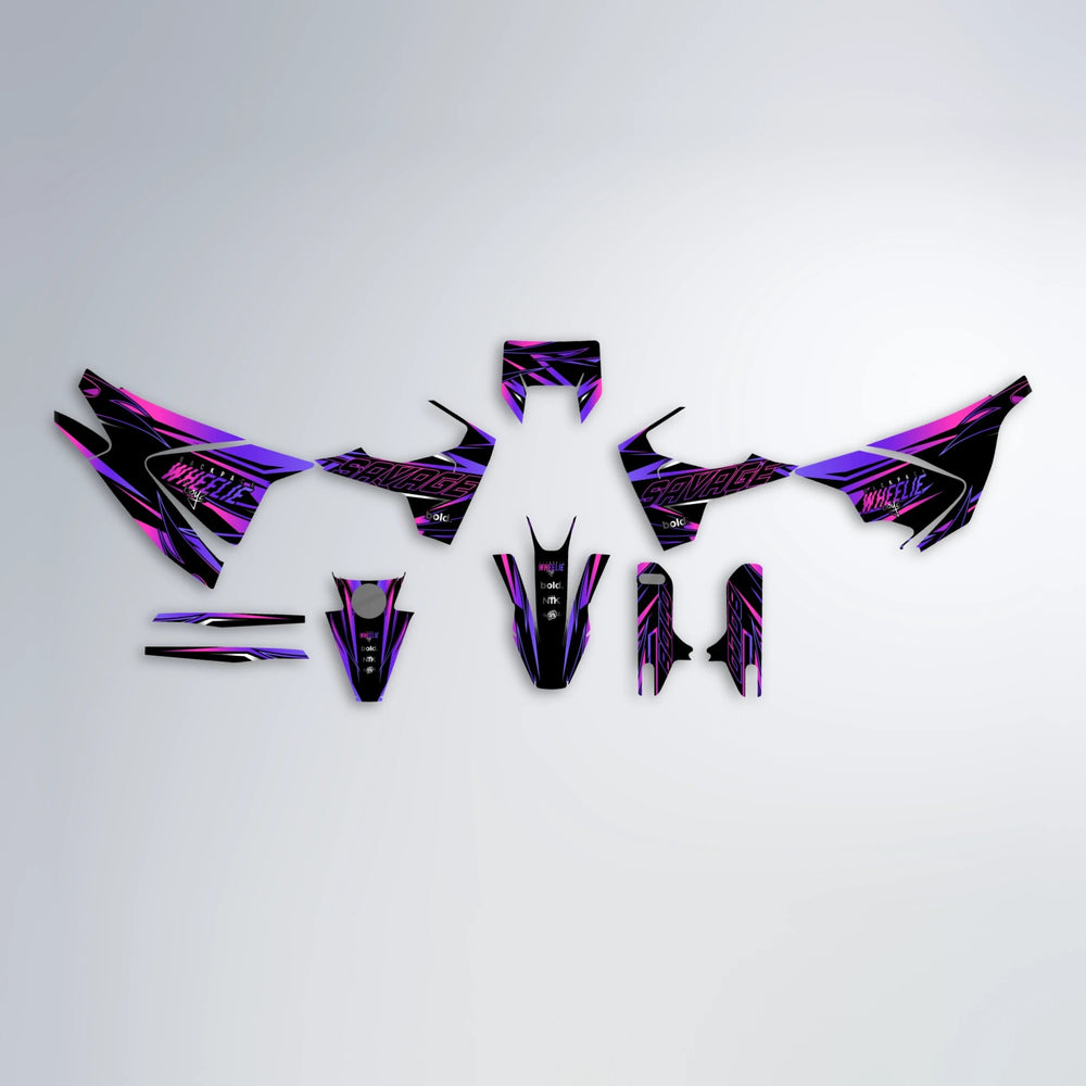 PRESENCE Husqvarna 701 graphics kit parts layout in Purple