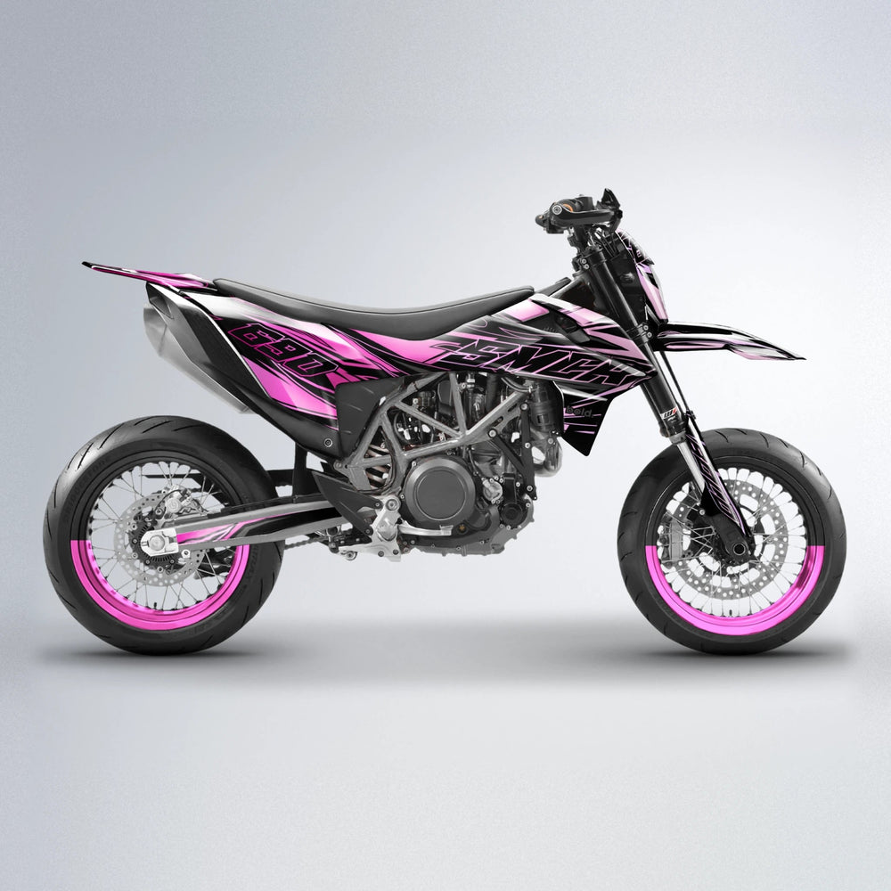 PRESENCE KTM SMC 690 supermoto graphics kit in Flamingo