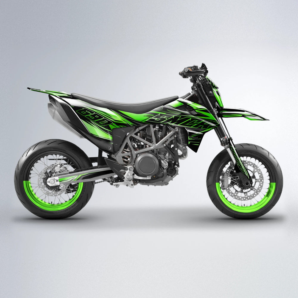PRESENCE KTM SMC 690 supermoto graphics kit in Green