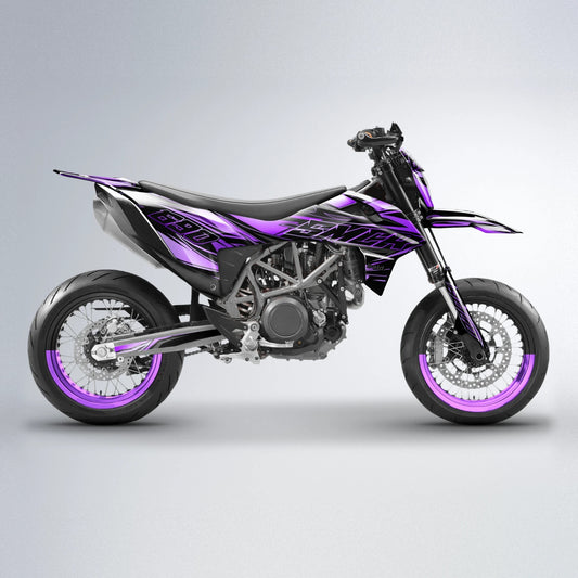 PRESENCE KTM SMC 690 supermoto graphics kit in Purple