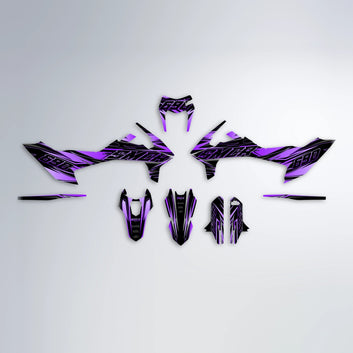 PRESENCE KTM SMC 690 graphics kit parts layout in Purple