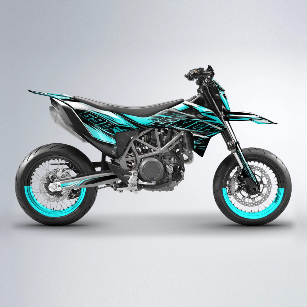 PRESENCE KTM SMC 690 supermoto graphics kit in Teal