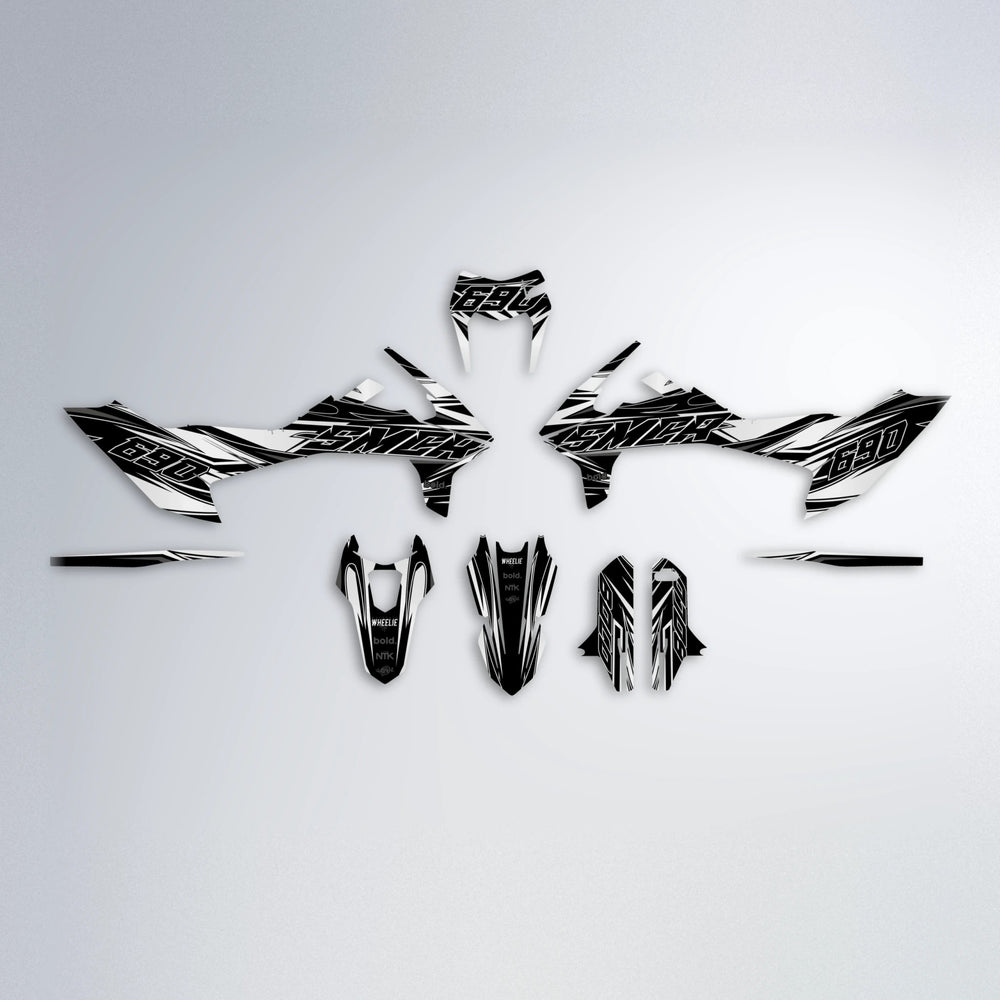 PRESENCE KTM SMC 690 graphics kit parts layout in White