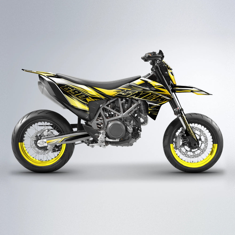 PRESENCE KTM SMC 690 supermoto graphics kit in Yellow