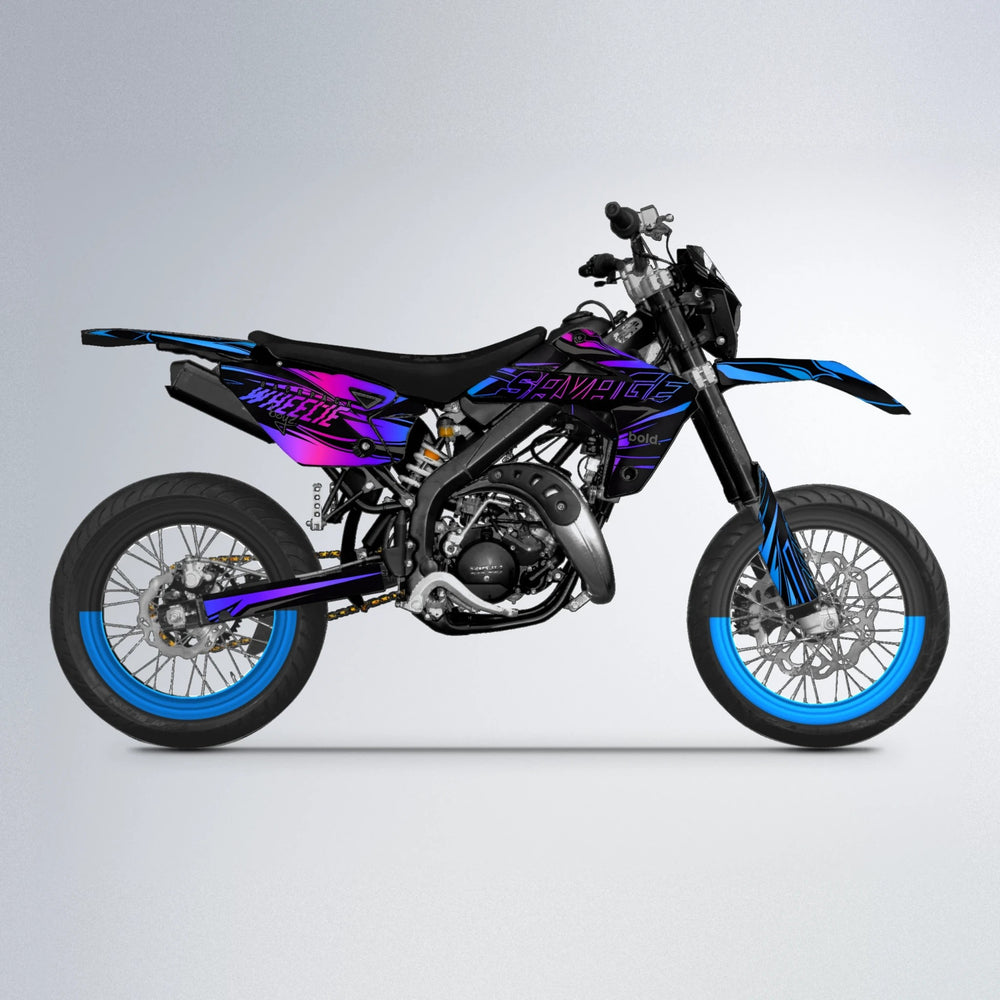 PRESENCE Rieju MRT supermoto graphics kit in Blue Purple Fade