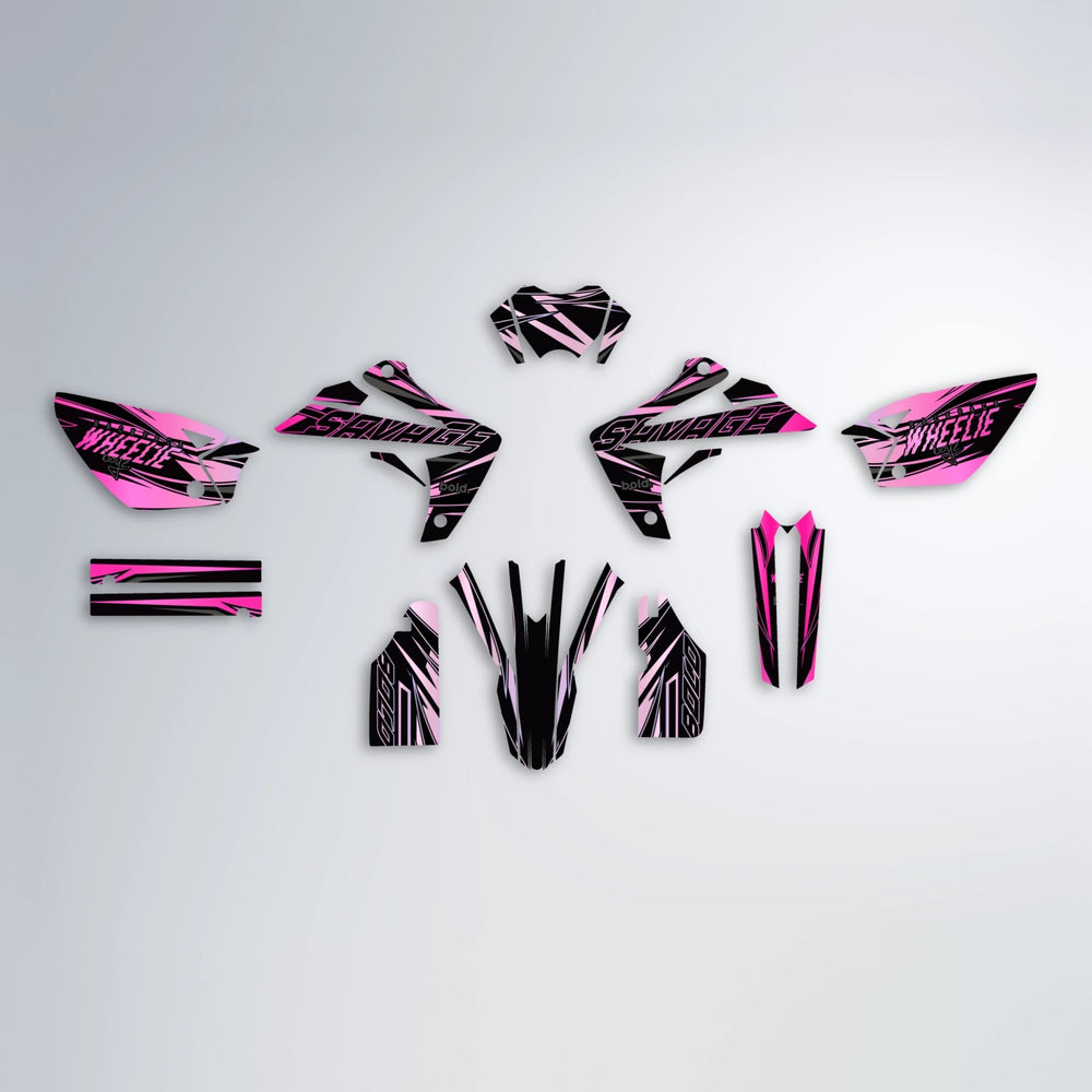 PRESENCE Rieju MRT graphics kit parts layout in Flamingo