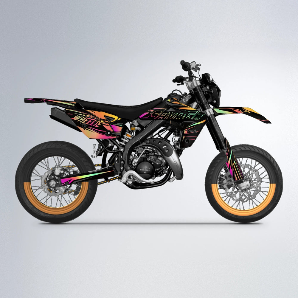 PRESENCE Rieju MRT supermoto graphics kit in Pink & Yellow