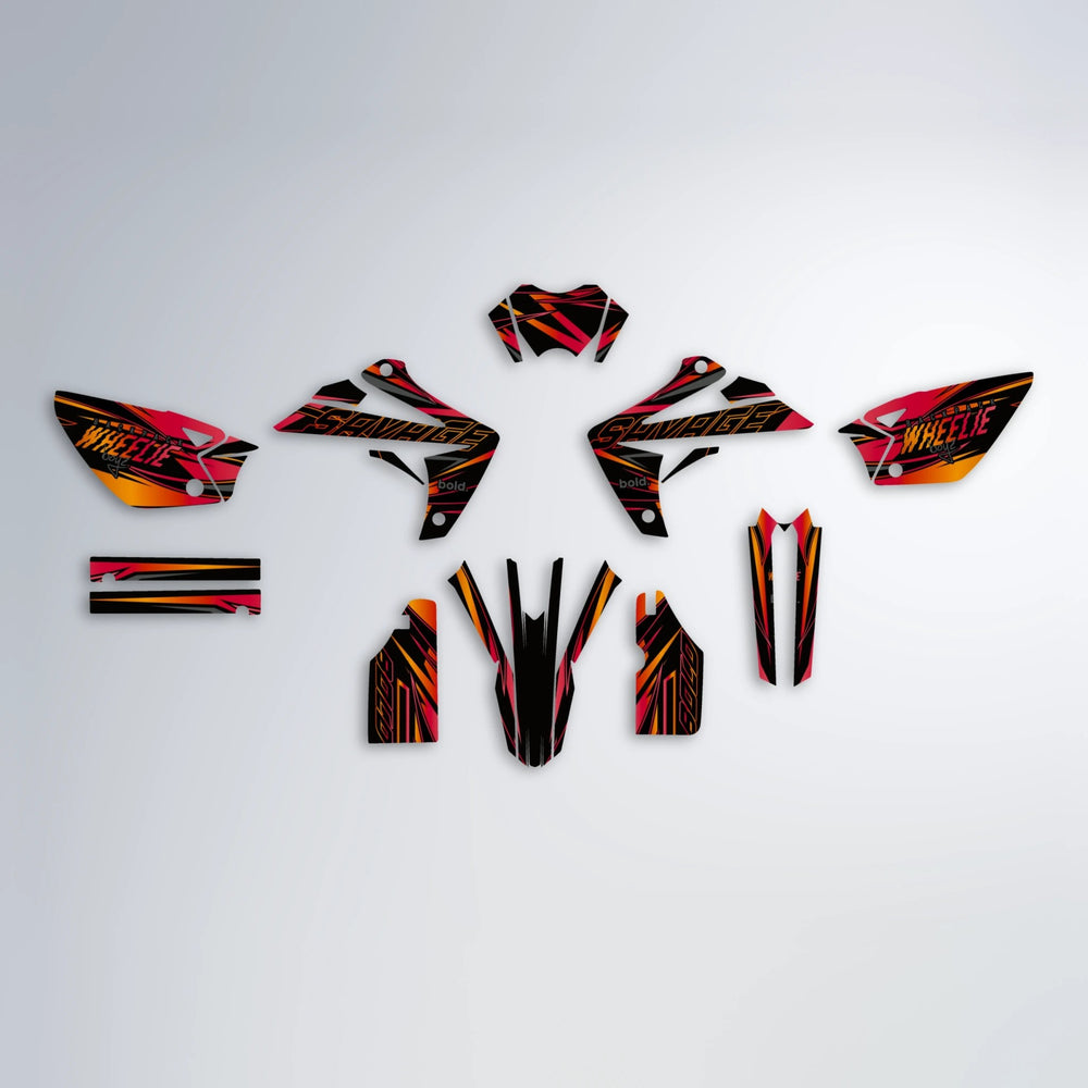 PRESENCE Rieju MRT graphics kit parts layout in Red