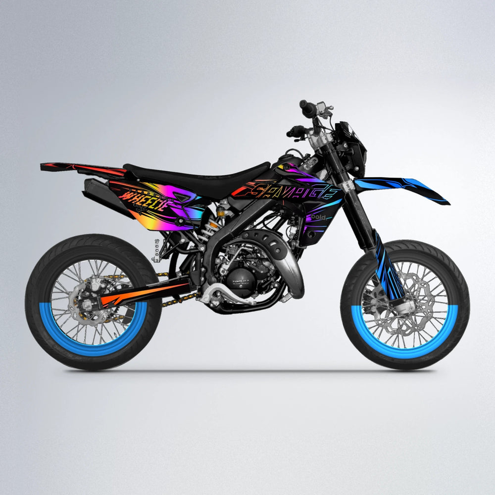PRESENCE Rieju MRT supermoto graphics kit in Sunset Fade