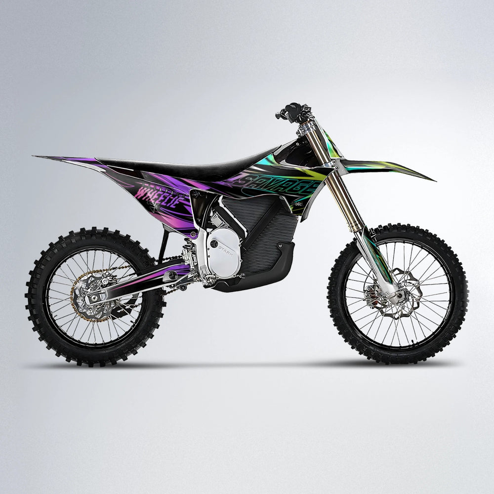 PRESENCE Stark Varg MX motocross graphics kit in Purple & Yellow