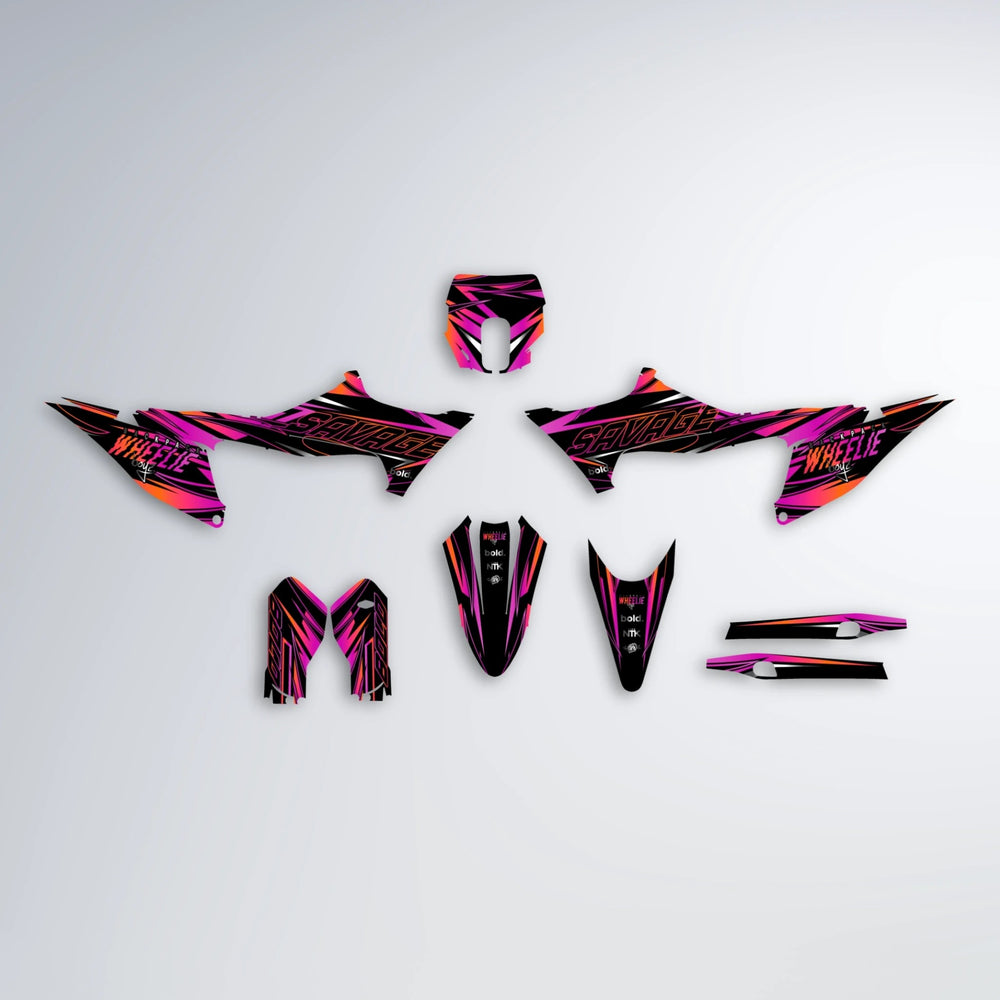 PRESENCE Stark Varg SM graphics kit parts layout in Pink