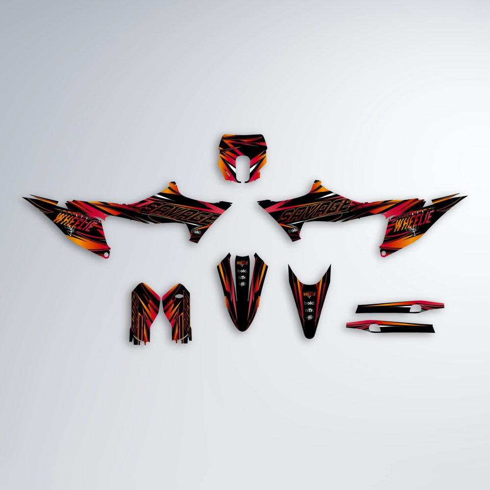 PRESENCE Stark Varg SM graphics kit parts layout in Red