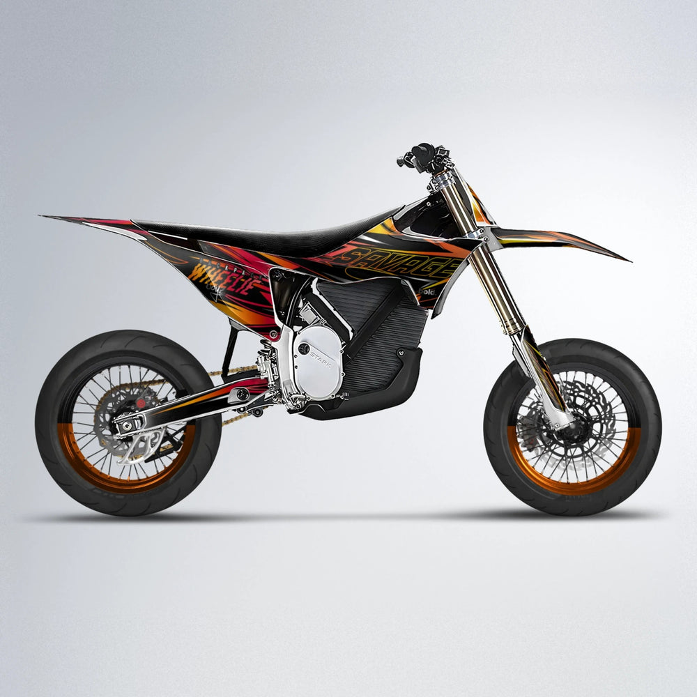 PRESENCE Stark Varg SM supermoto graphics kit in Red & Orange