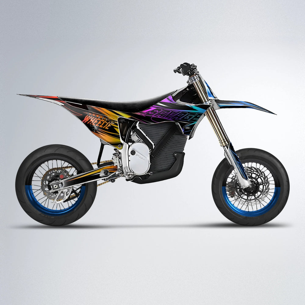 PRESENCE Stark Varg SM supermoto graphics kit in Sunset Fade