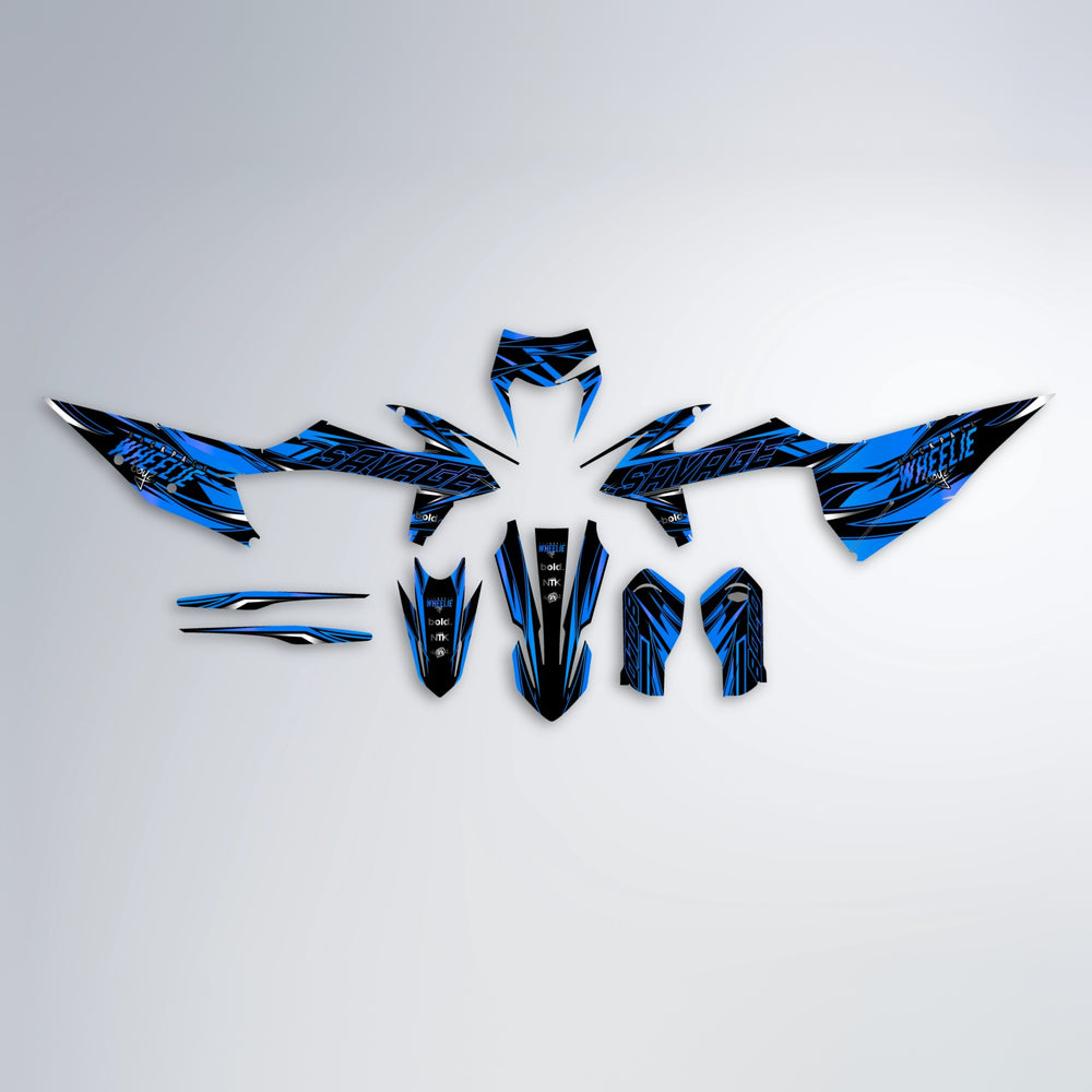 PRESENCE graphics kit parts layout in Blue Regular