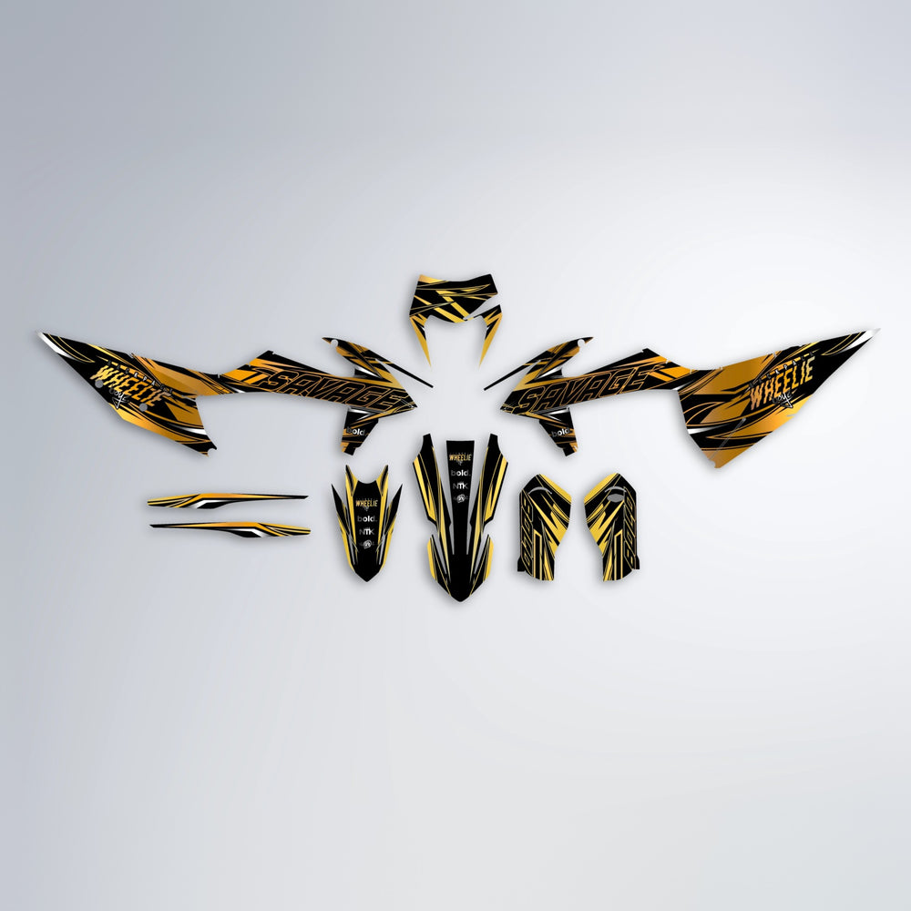 PRESENCE graphics kit parts layout in Gold Chrome