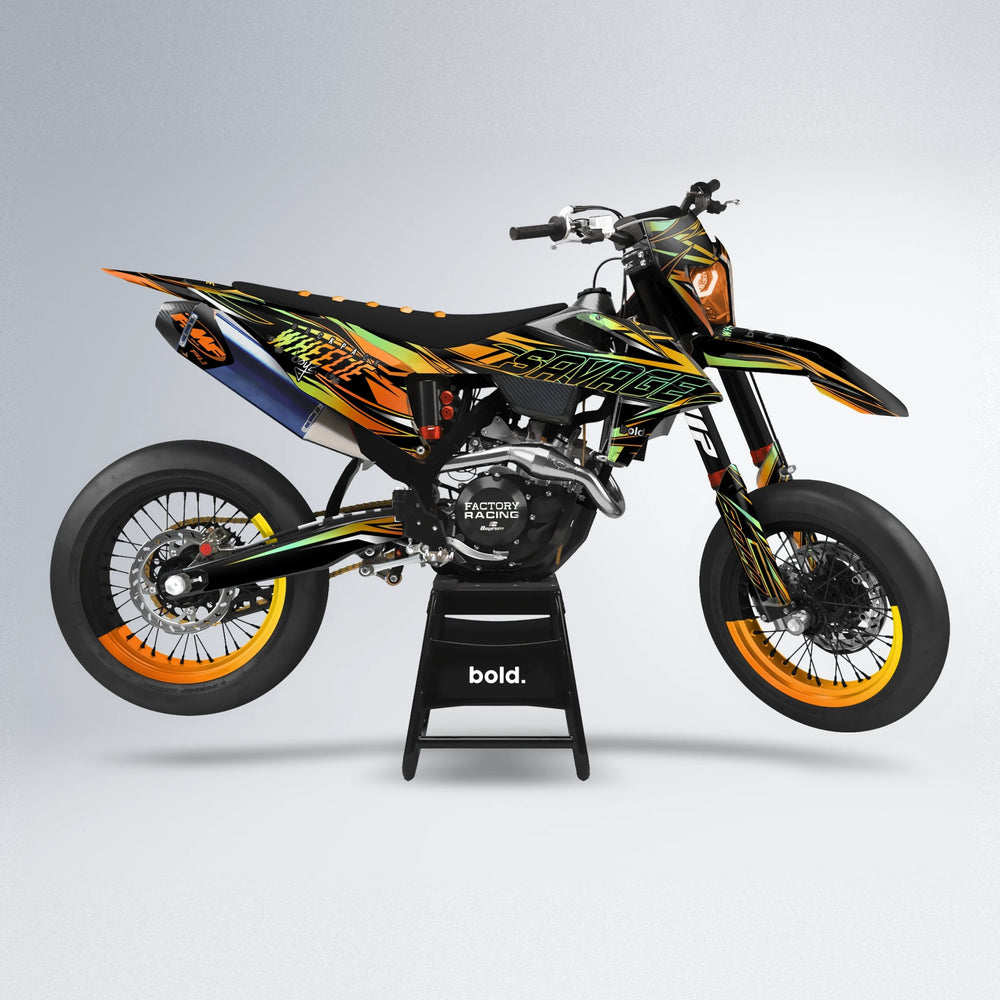 PRESENCE supermoto graphics kit in Orange & Yellow