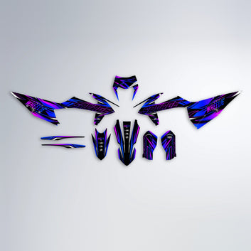PRESENCE graphics kit parts layout in Purple-Blue Regular