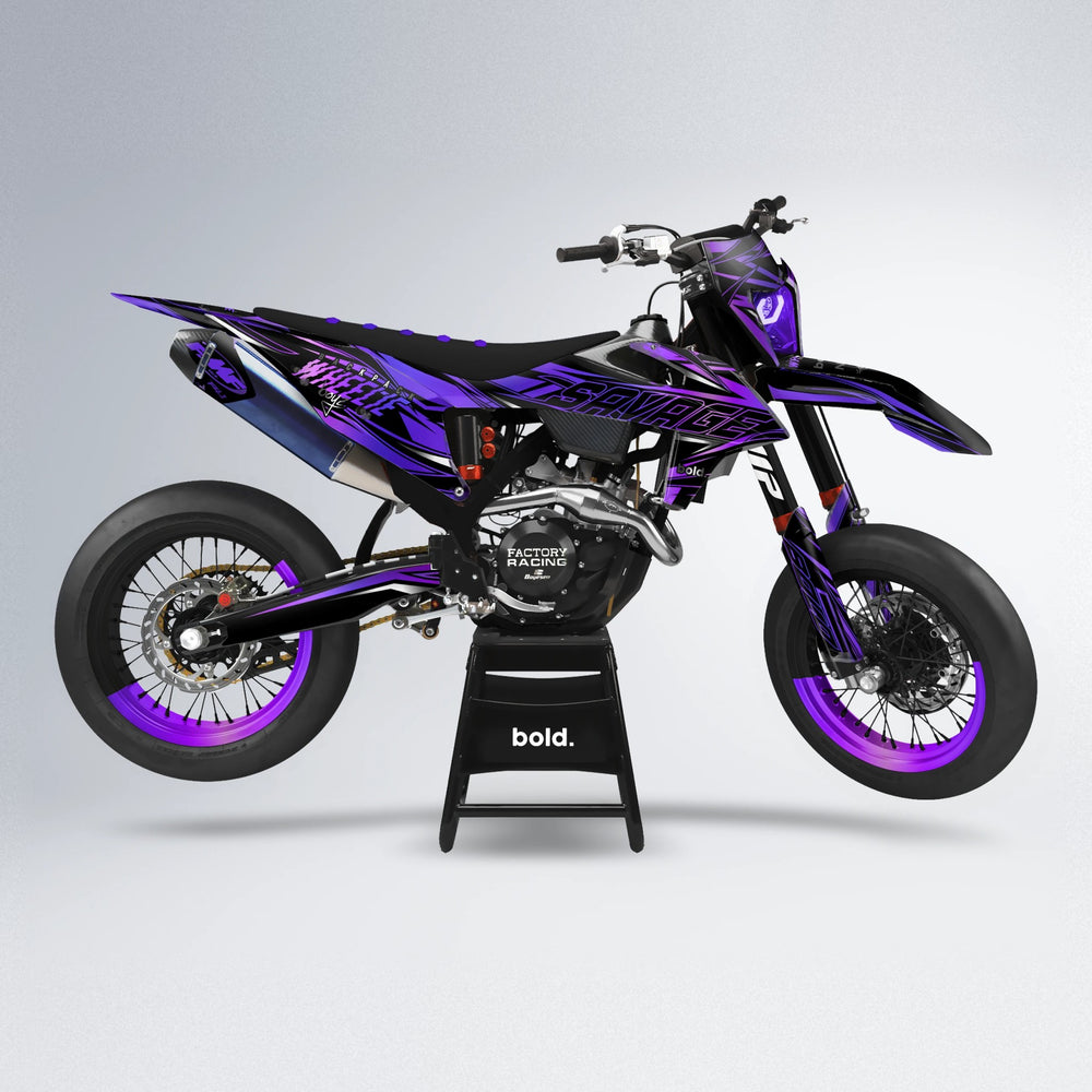 PRESENCE supermoto graphics kit in Purple Chrome